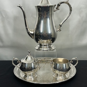 4pc Silver Plated Tea Set by Oneida, Wm Rogers