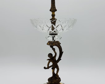 Vintage Hollywood Regency Style, Spanish Bronze, Tiered Compote, Centerpiece