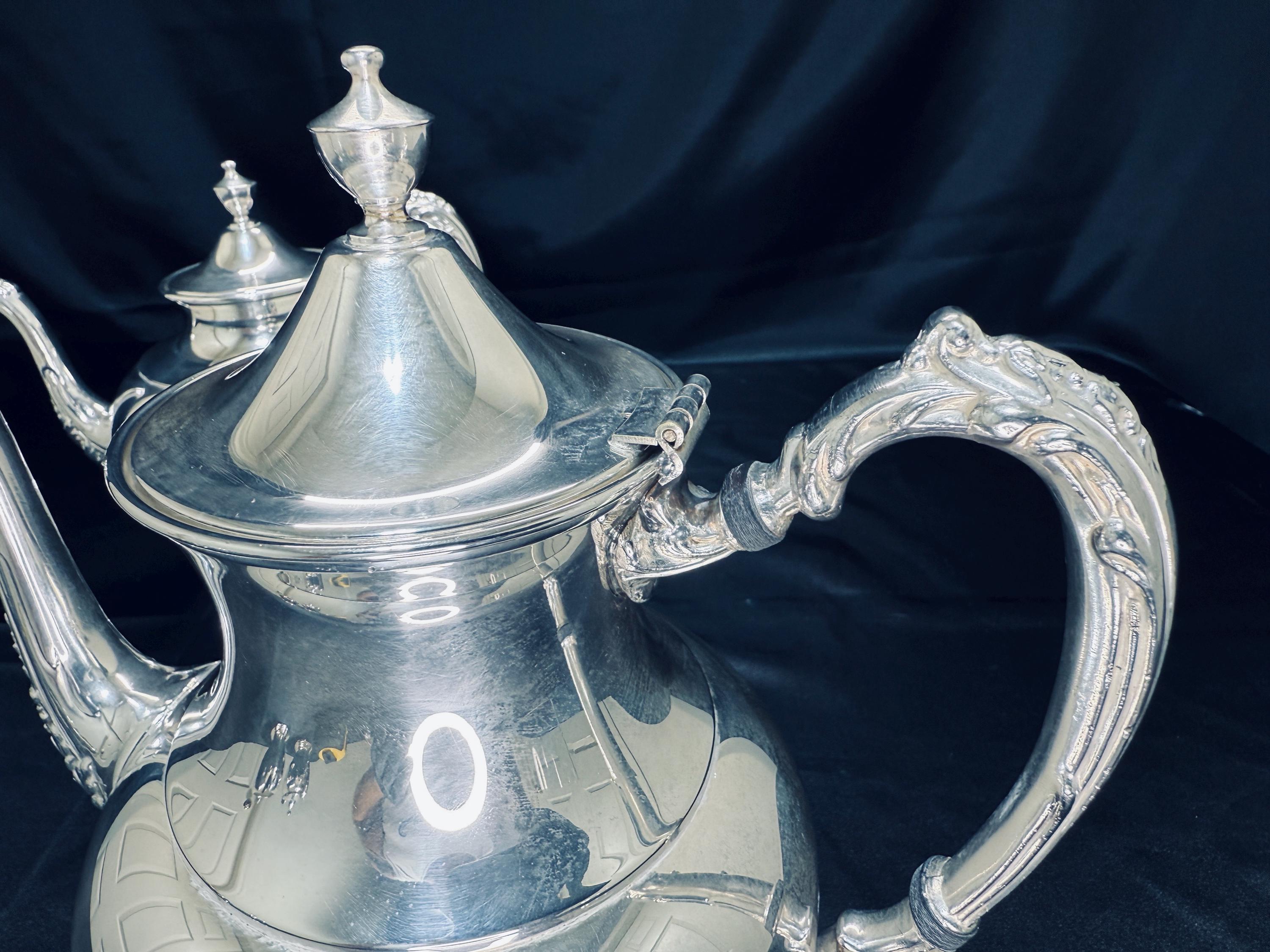 Vintage Silverplate Coffee & Tea Set: Sheridan Silver Co