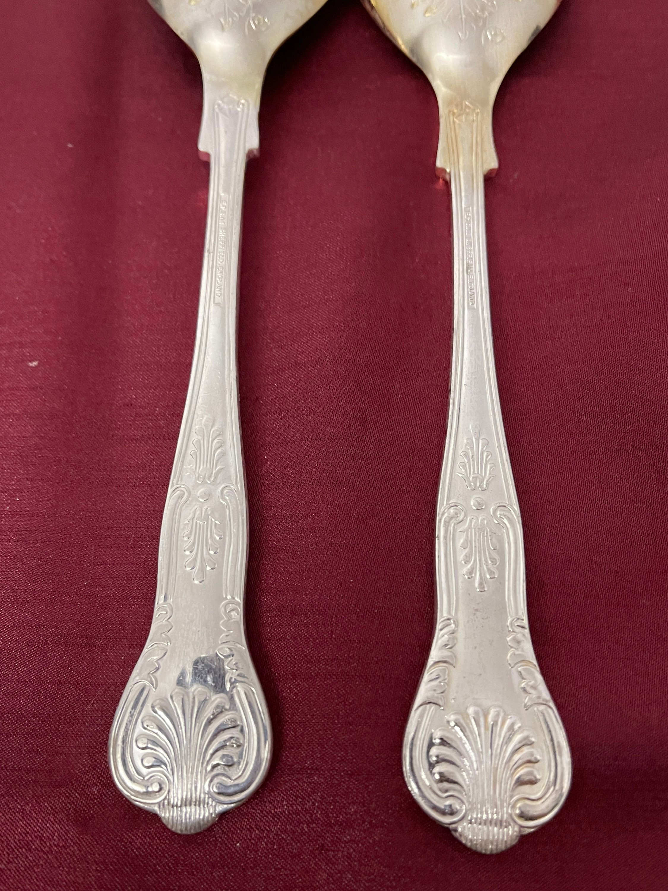 E.P.N.S. A1 Sheffield England Salad Serving Set Unsure of Age Etsy