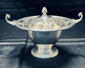 英国 アンティーク　IANTHE フラワー/ローズボウル・ベース/花器　銀メッキ Vintage Silver Plated Rose Bowl: Ianthe England Posy Vase - Etsy
