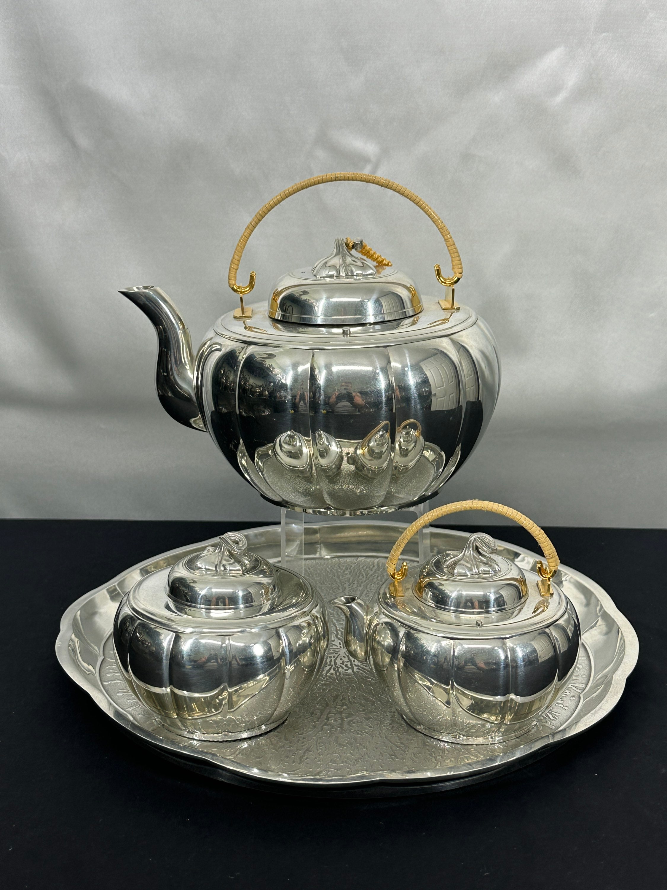 4pc Pewter Tea Set by Royal Selangor Melon Set, a Rare Find - Etsy