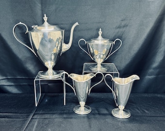 Vintage 4pc Silver Plate Tea Set by Forbes Silver, 259 is the pattern.