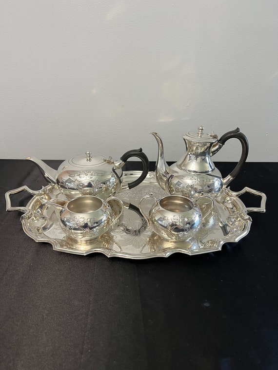 4pc Silver Plated Tea Set by Cooper Brothers, Sheraton is the 