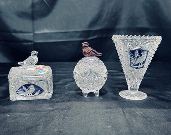 Vintage Hofbauer Byrdes Crystal Collection - 6 Piece Set - German