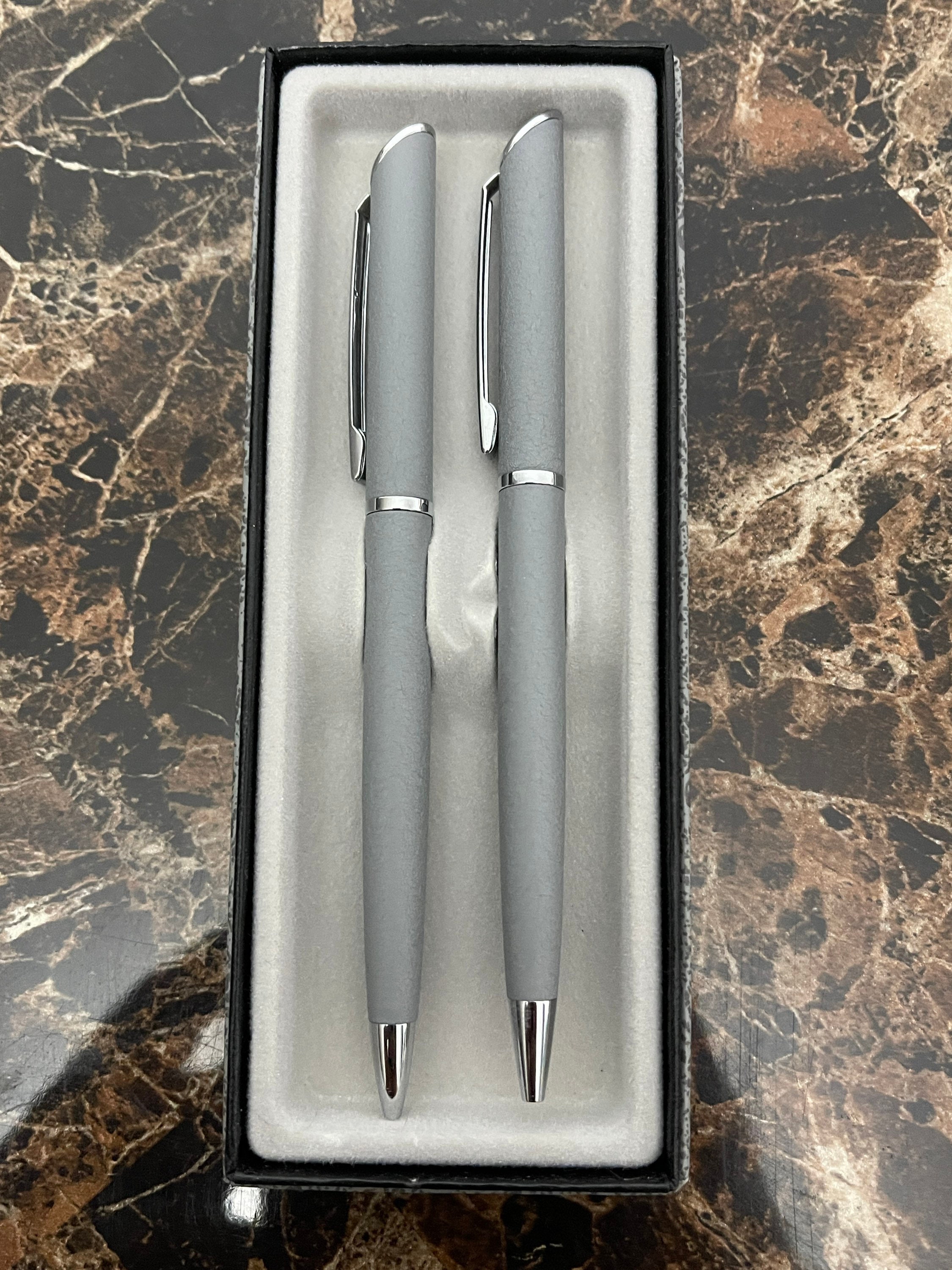 Quill Gray Pen and Pencil Set elegant writing set | Etsy