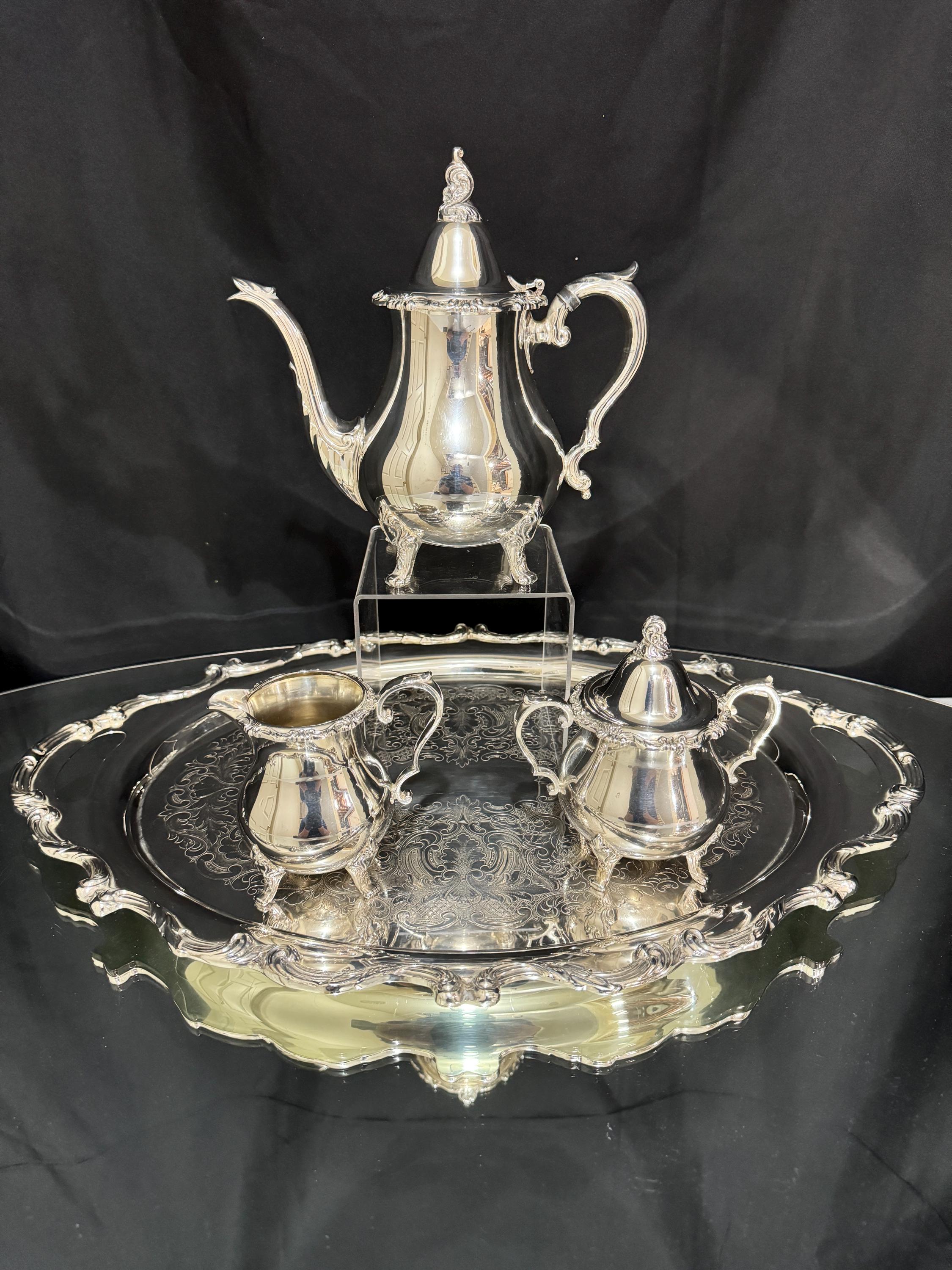 4pc Silver Plated Tea Set by Wallace, 1100 La Reine Pattern. - Etsy