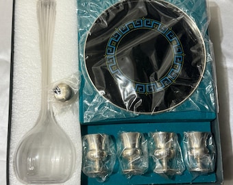 Vintage Gorham Sterling Silver Cordial Set: Decanter & Tray, 1960s