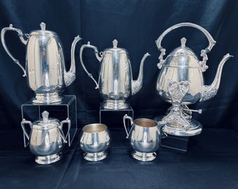 Vintage Coffee and Tea Set: 6-Piece Silver Plated Service