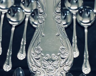 Large and Rare 129pc Nickel Silver Flatware Set Made by EC