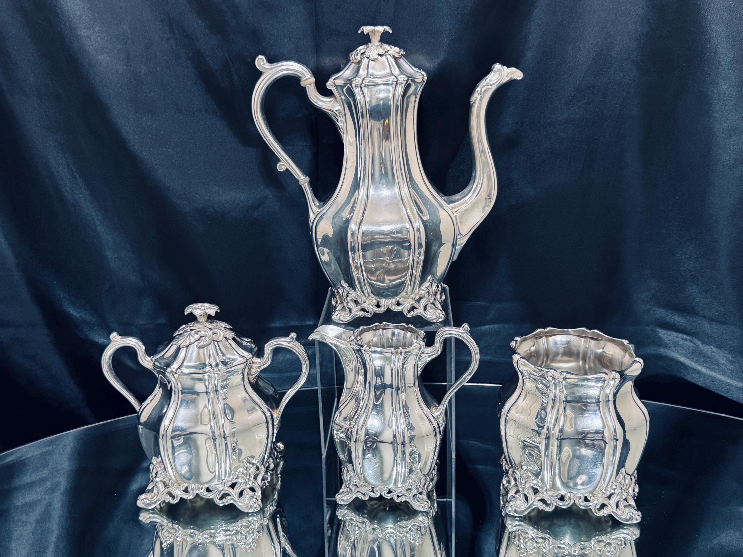 Vintage Reed & Barton Silverplate Tea Set, Art Nouveau, Patt 1766