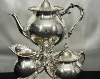 Vintage Cooper Brothers Silver Plated Tea Set: Sheraton Pattern