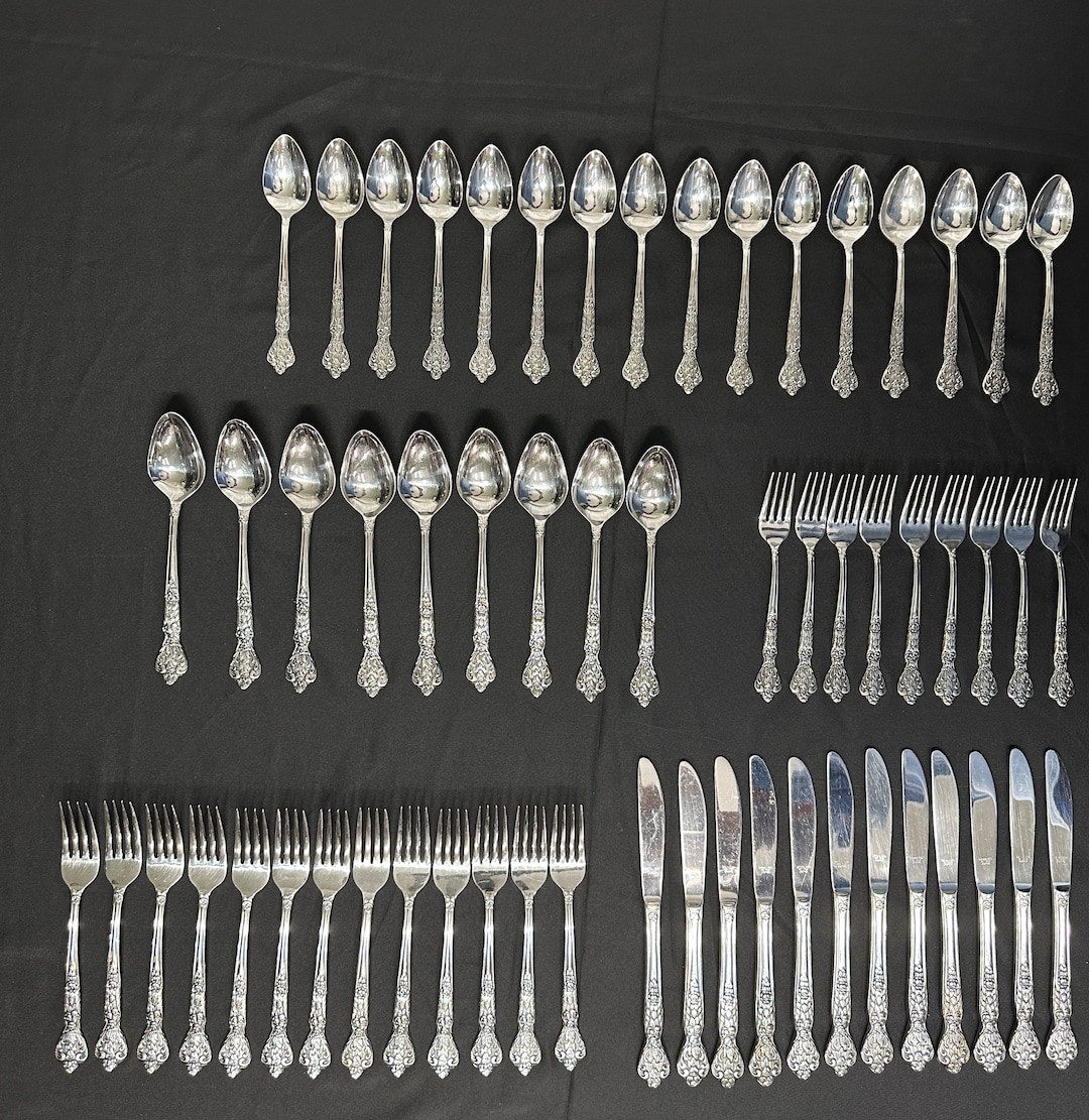 59pc Versailles Stainless Steel Flatware Set by MSI, or Merchandise