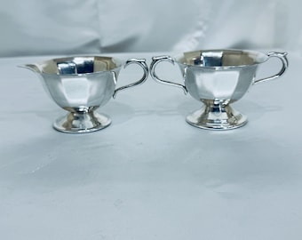 Silverplated Cream and Sugar Bowl, by the Lehman Brothers