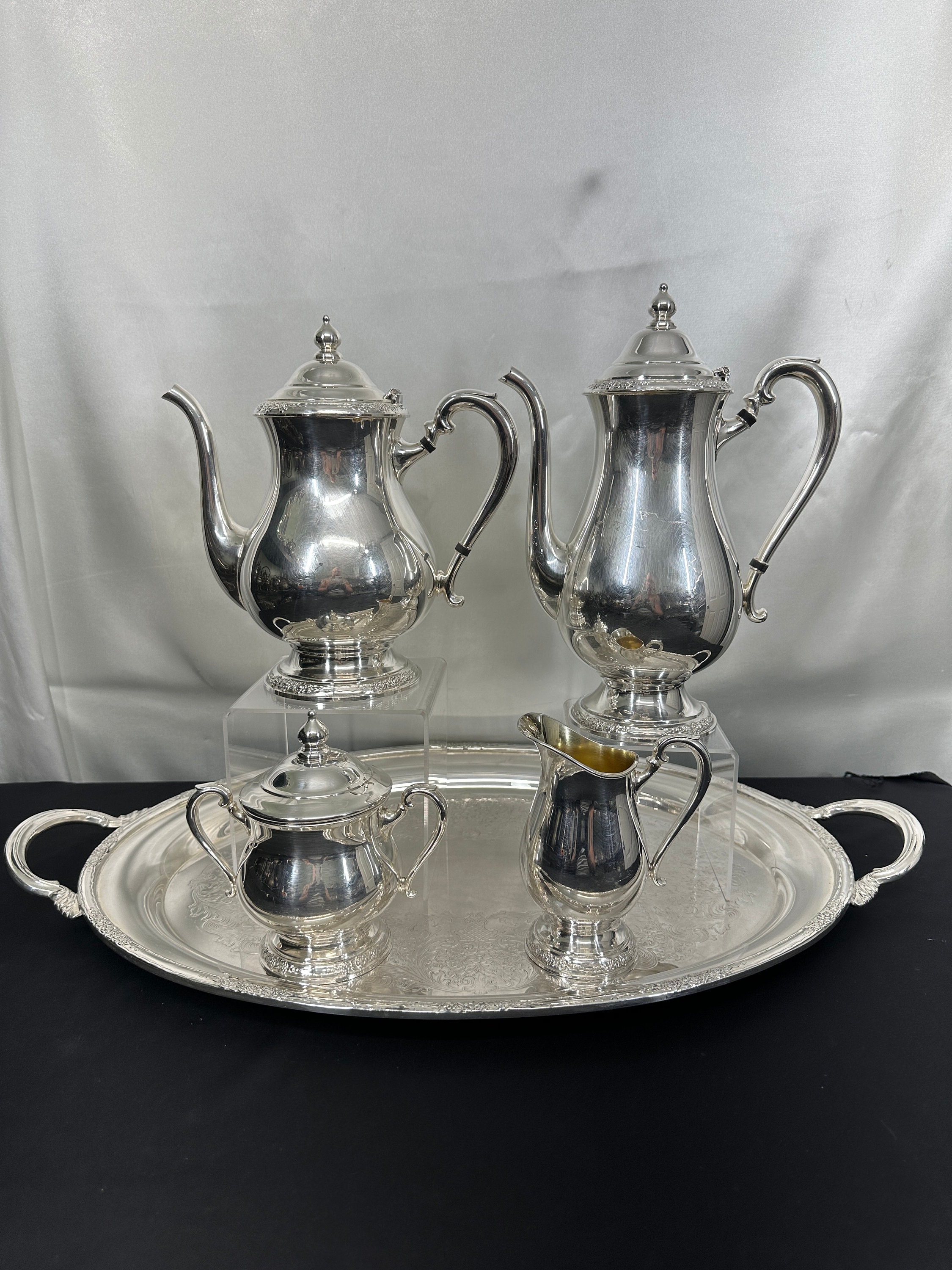 5pc Silverplated Coffee and Tea Set, Camille Pattern by
