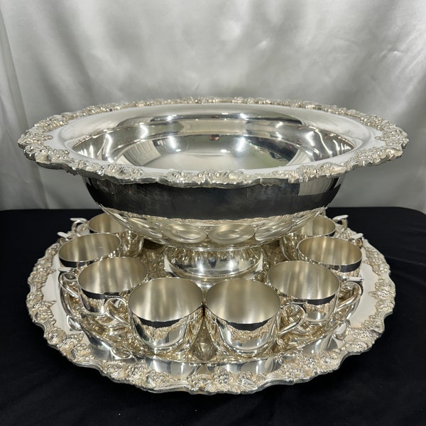 Silver Punch Bowl Etsy