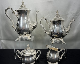 4pc Silver Plated Coffee and Tea Set by Gorham from their Newport line