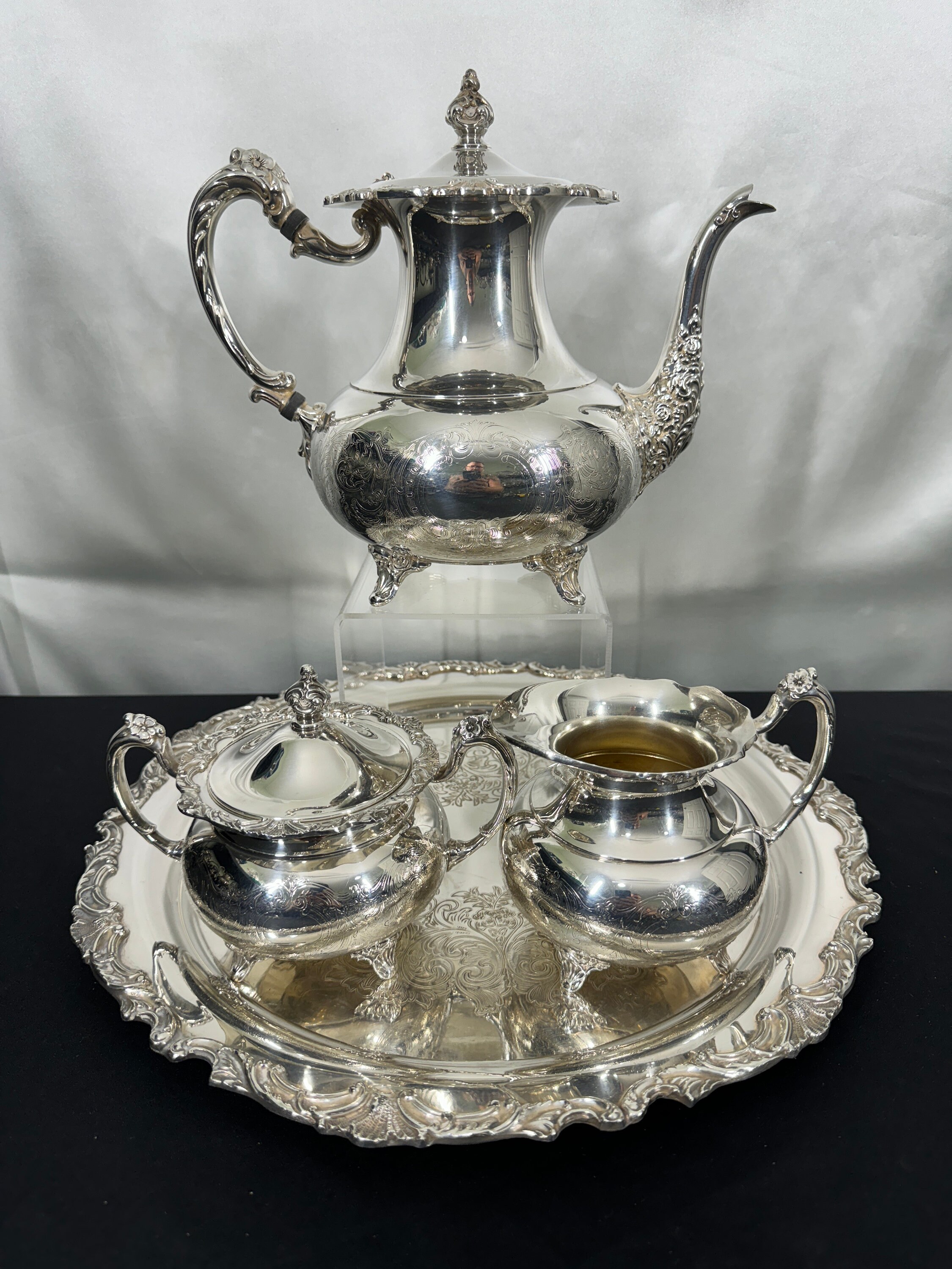 Vintage Oneida Silver Plated Tea Set - Ascot Pattern - Etsy