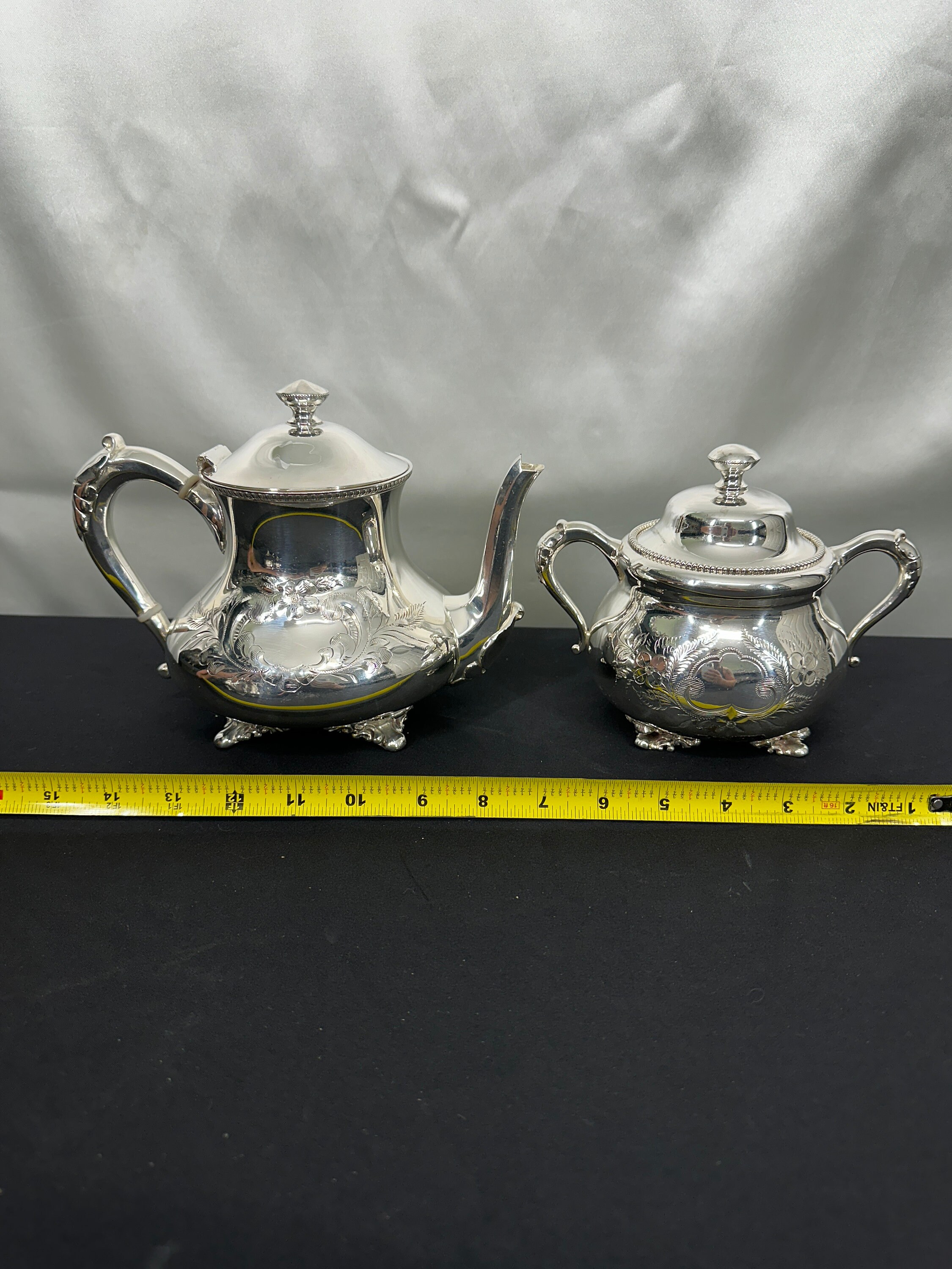 4pc Silver Plated Tea Set by Barbour, 2415 and 2413 Patterns