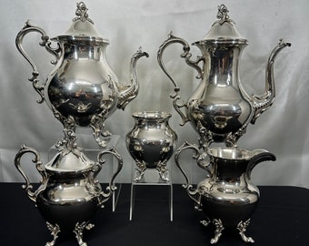 5pc Silver Plated Coffee and Tea set, BIM13 pattern by Birmingham Silver Company.