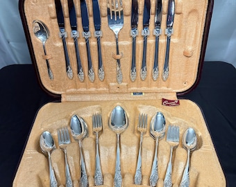 51pc Silverplated Flatware Set, Evening Star pattern. It's from Oneida's Community line.