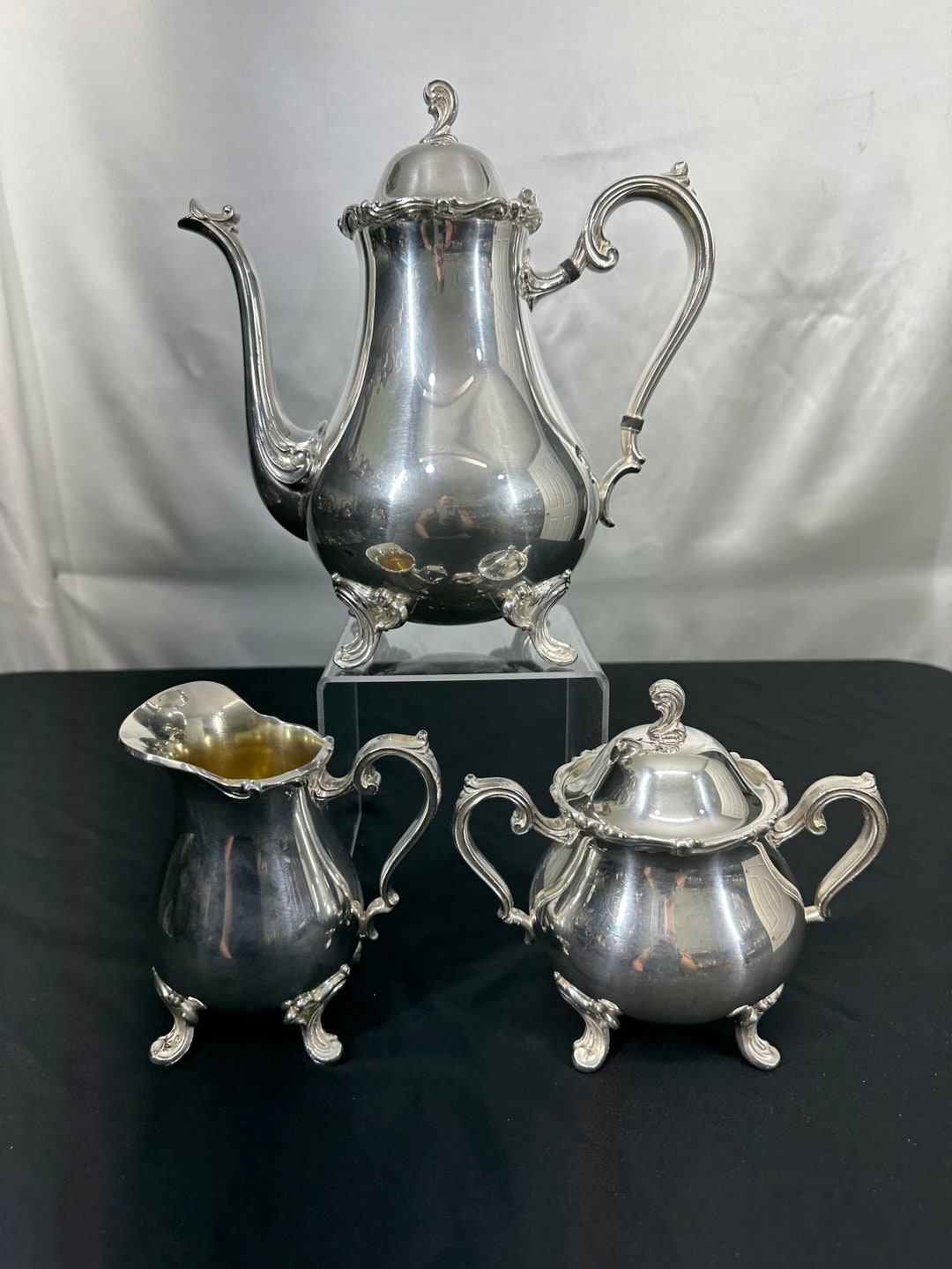 (値下げ)Silver Plated Tea & Coffee Set Sterling Silver Tea & Coffee Service Set Spanish 915/1000