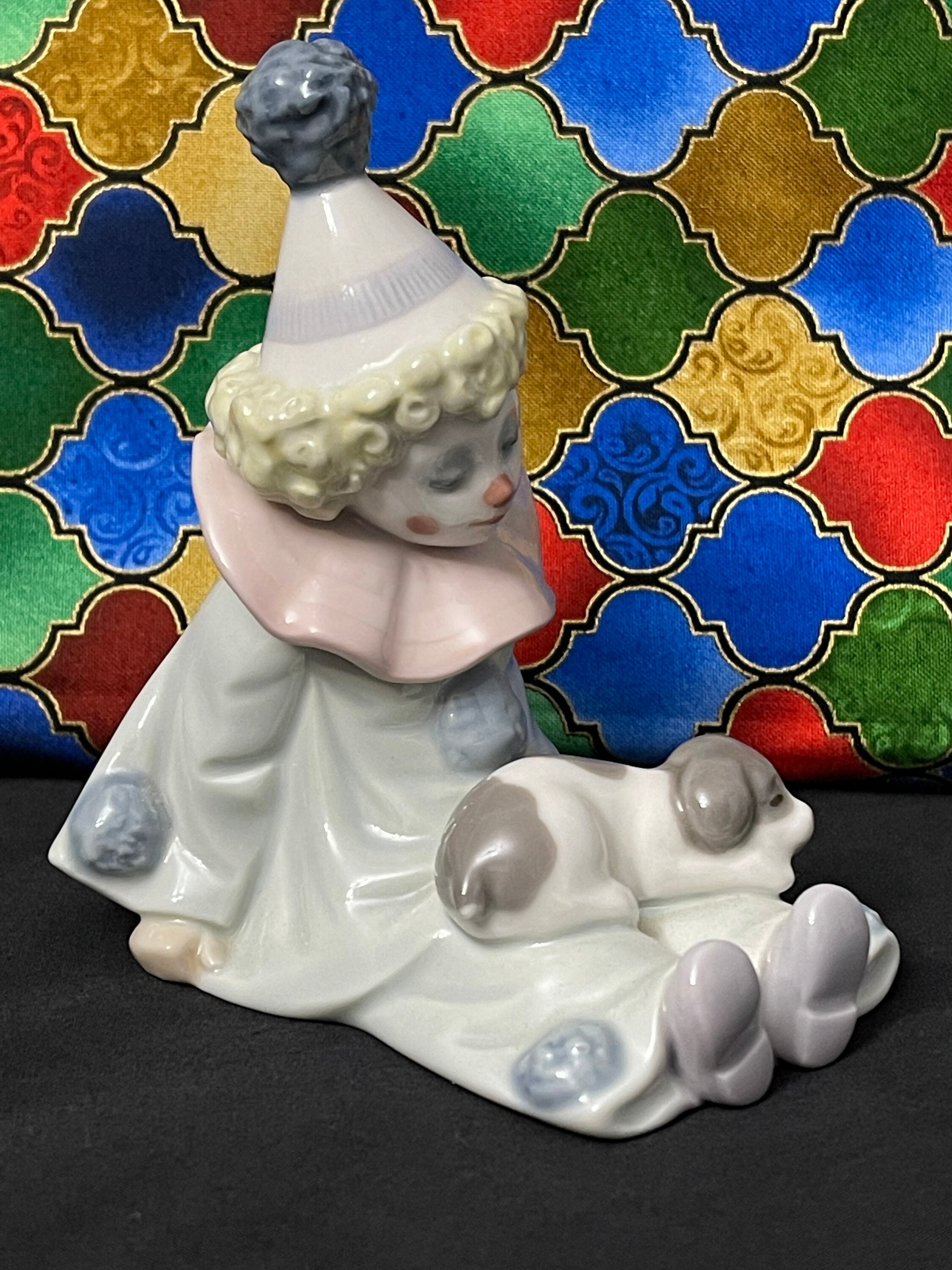 lladro pierrot with puppy