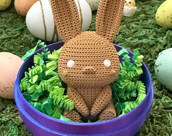 3D Printed Blue/Purple Color Changing Egg with Bunny