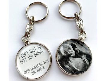 Fathers Day Keyring, Father Day Gift, Gift From Bump, Custom Made, New Dad Keyring, Gift For Dad, Double Sided, Personalised Keying