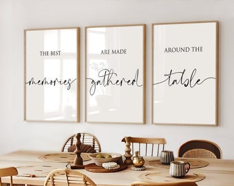 Dining Room Prints, The Best Memories Quote Print, Dining Room Prints, Family Prints, Home Decor, Home Inspo, Set of 3 Prints, Home Prints