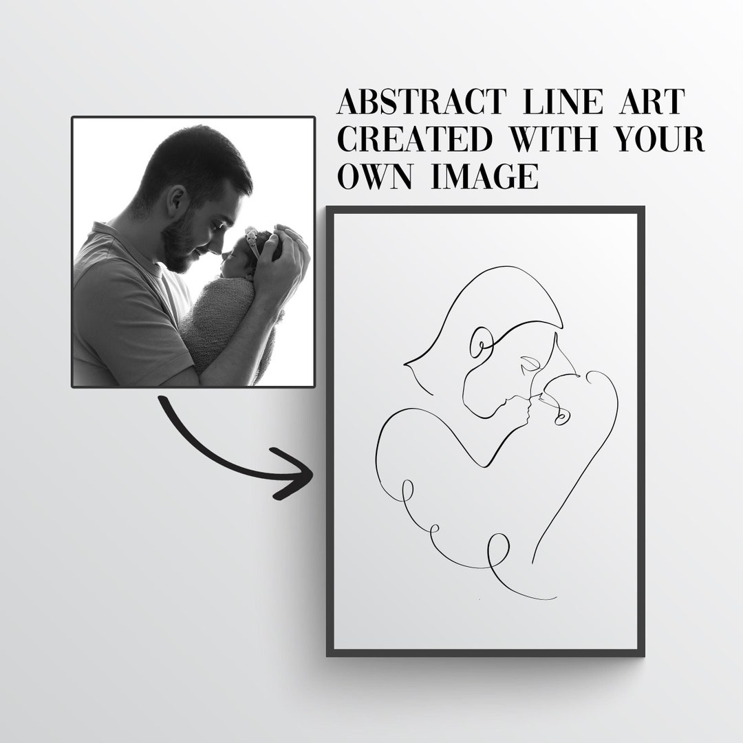 Hand Digital Drawn Abstract Line Art Your Own Image | Custom Abstract ...