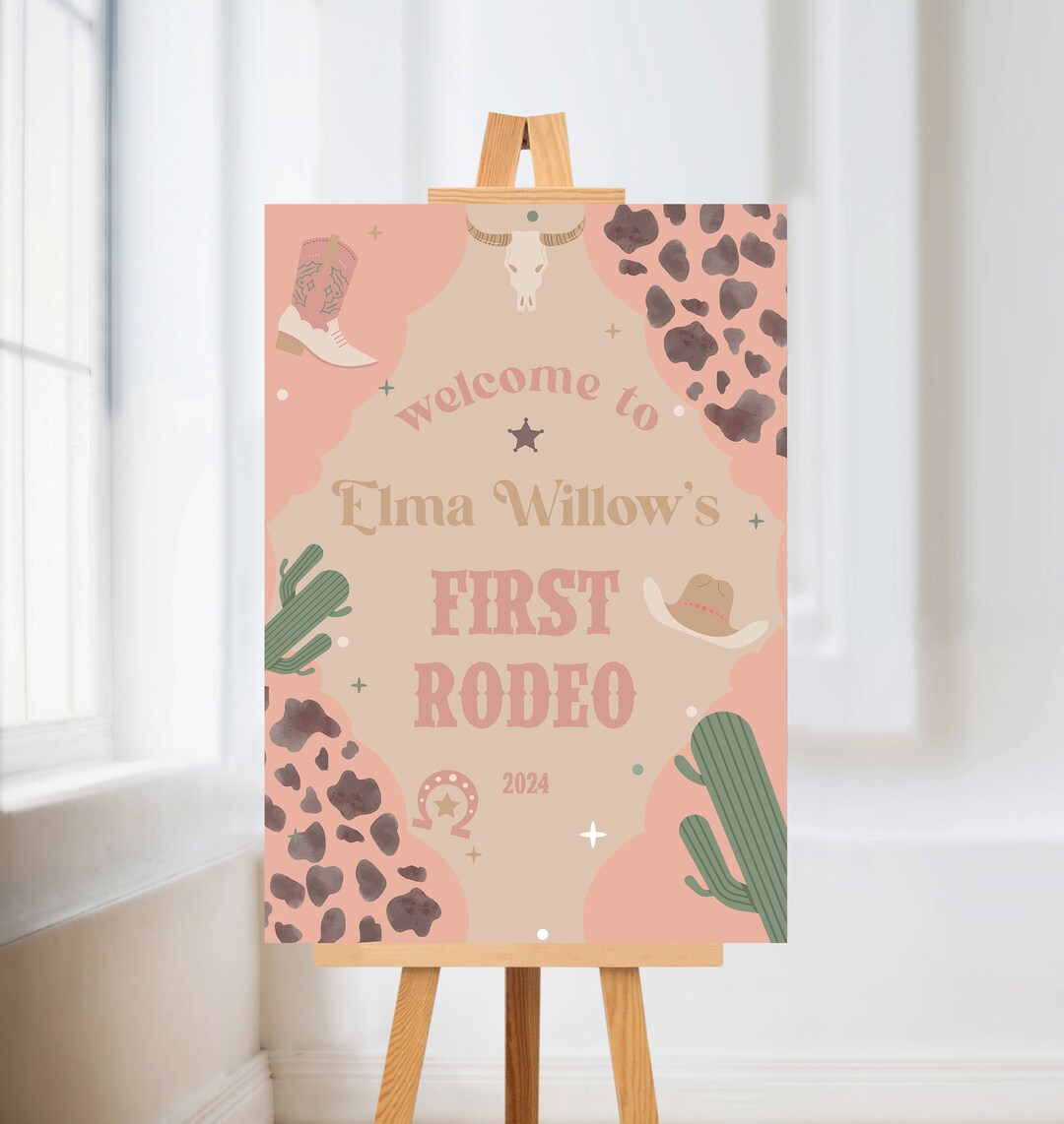 My First Rodeo Theme Sign First Birthday First Rodeo Theme Sign | Paper Poster, Western Sign ...