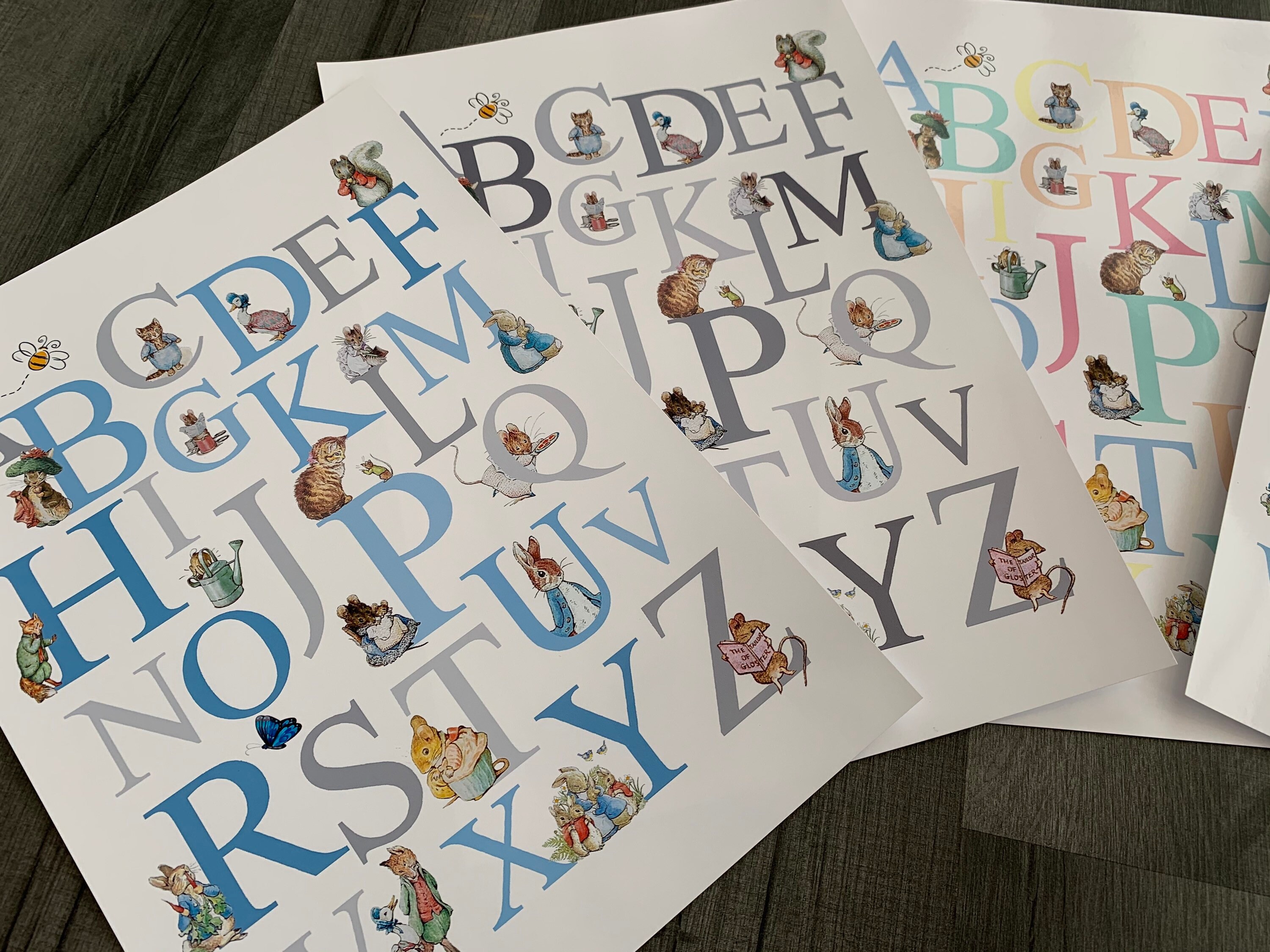 peter rabbit alphabet print a4 etsy