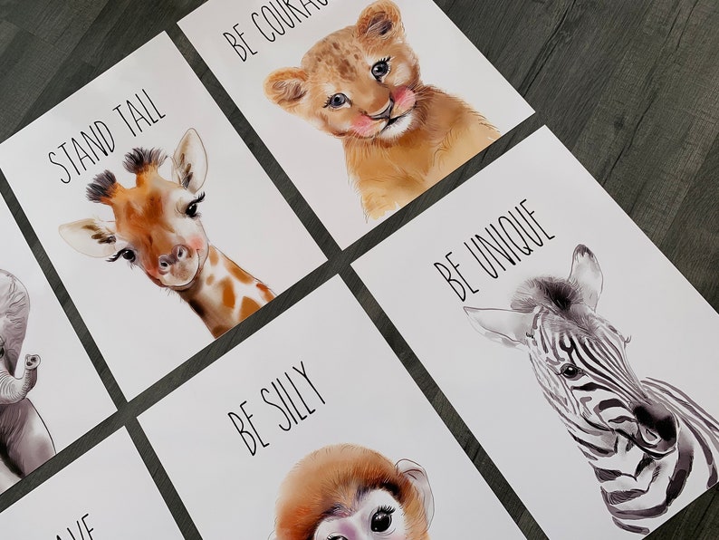 Set of 3 Nursery Baby Animal Prints Nursery Print Safari Etsy UK