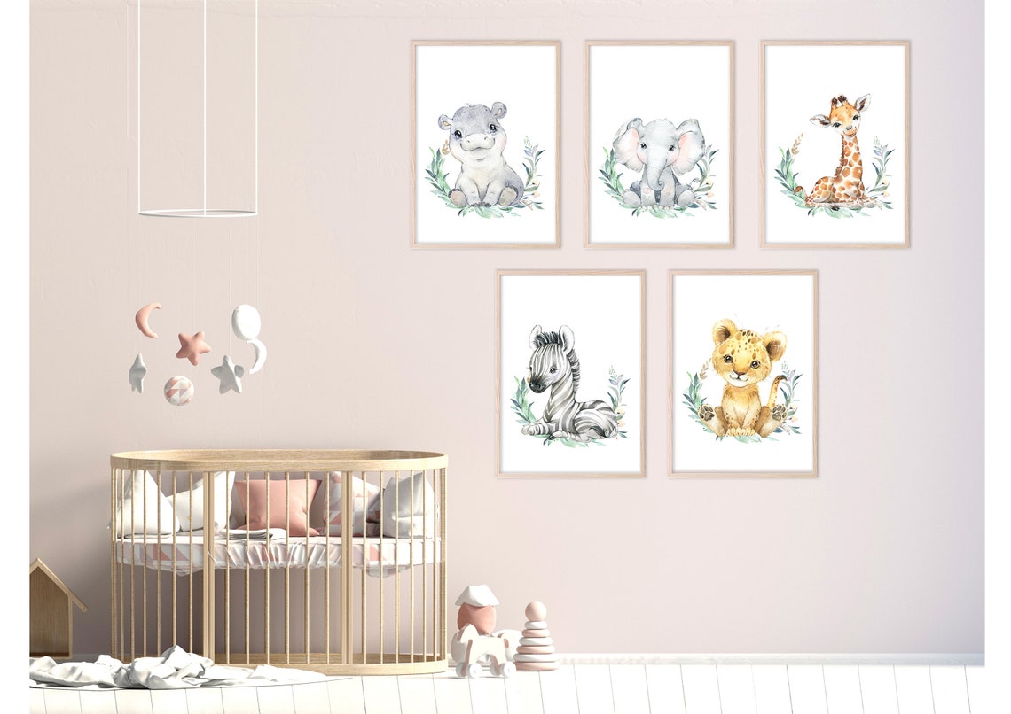 Nursery Baby Animal Prints Nursery Print Safari Animal Wall Etsy