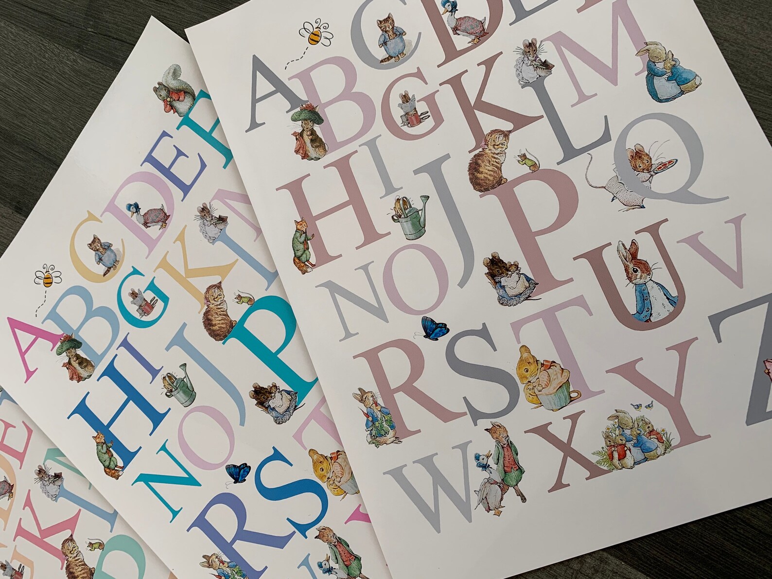 peter rabbit alphabet print tales of beatrix potter wall art etsy