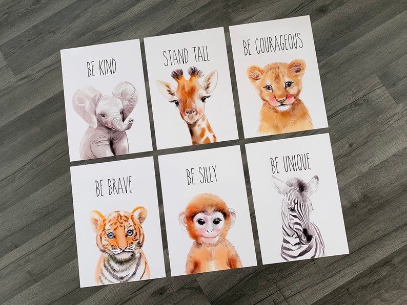 Set of 3 Nursery Baby Animal Prints Nursery Print Safari Etsy UK