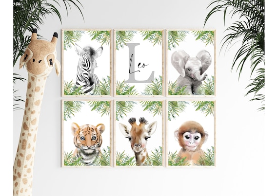 Unisex Jungle Themed Nursery Nursery Baby Animal Prints, Nursery