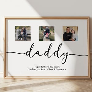 Personalized Father's Day Photo Print, Custom Dad Gift image 1
