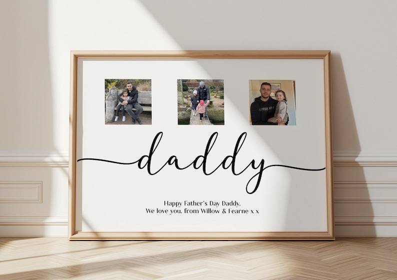 Personalized Father's Day Photo Print, Custom Dad Gift image 1