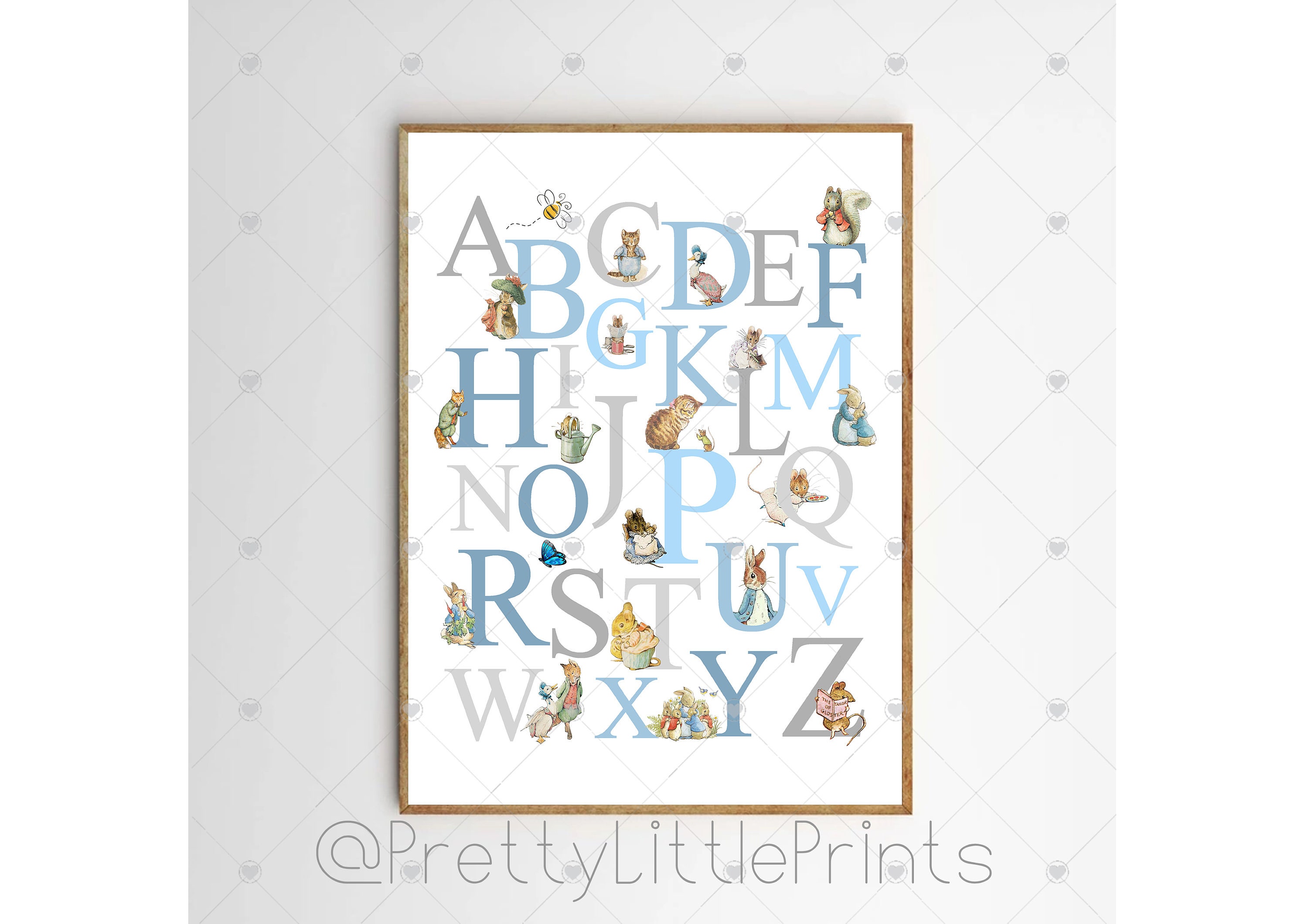 peter rabbit alphabet print a4 etsy
