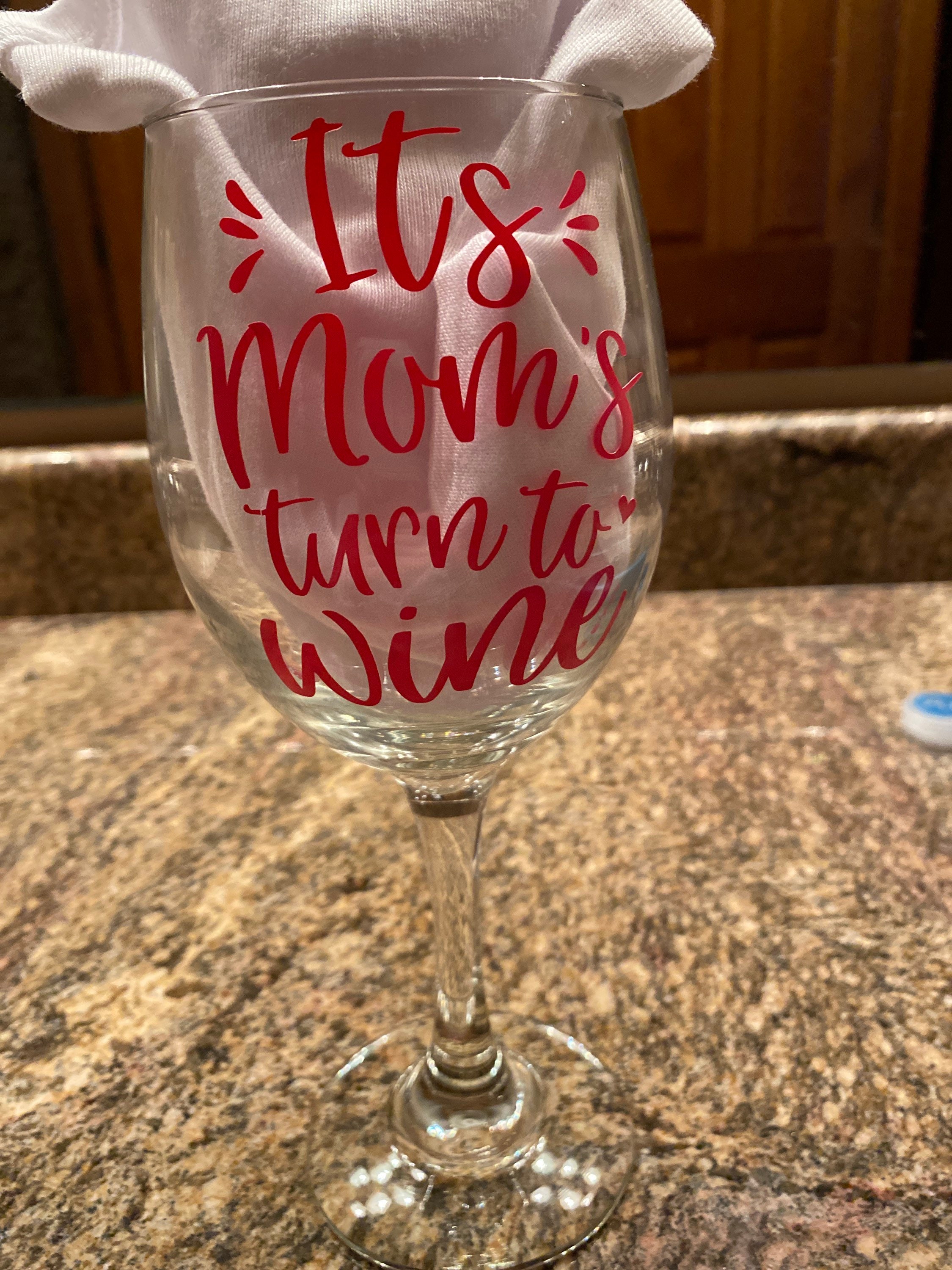 Moms Wine Glass Etsy