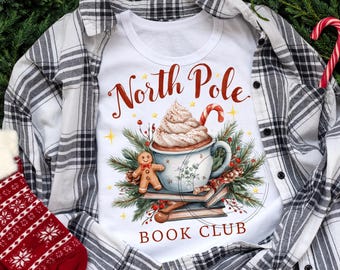 North Pole Book Club png, allemaal geboekt voor kerst png, kerstboeken, boekenliefhebbers, kerstleraar, cadeau bibliothecaris, digitaal ontwerp