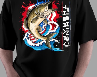 Fishing is my Therapy, Bass Fishing PNG, Patriotic Fish, Fly Fishing, 4th of July, Gift PNG digital design, sublimation file t-shirt