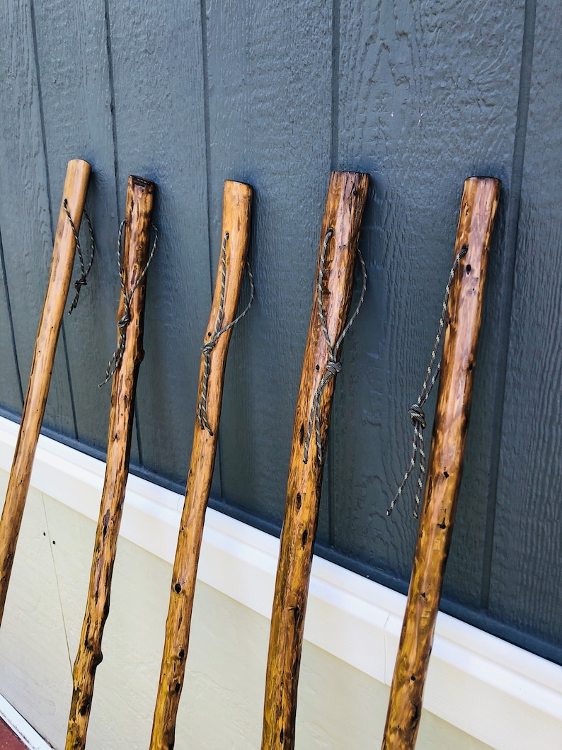 Cedar Walking Stick Hiking Staff Wood Cane stained and sealed Etsy