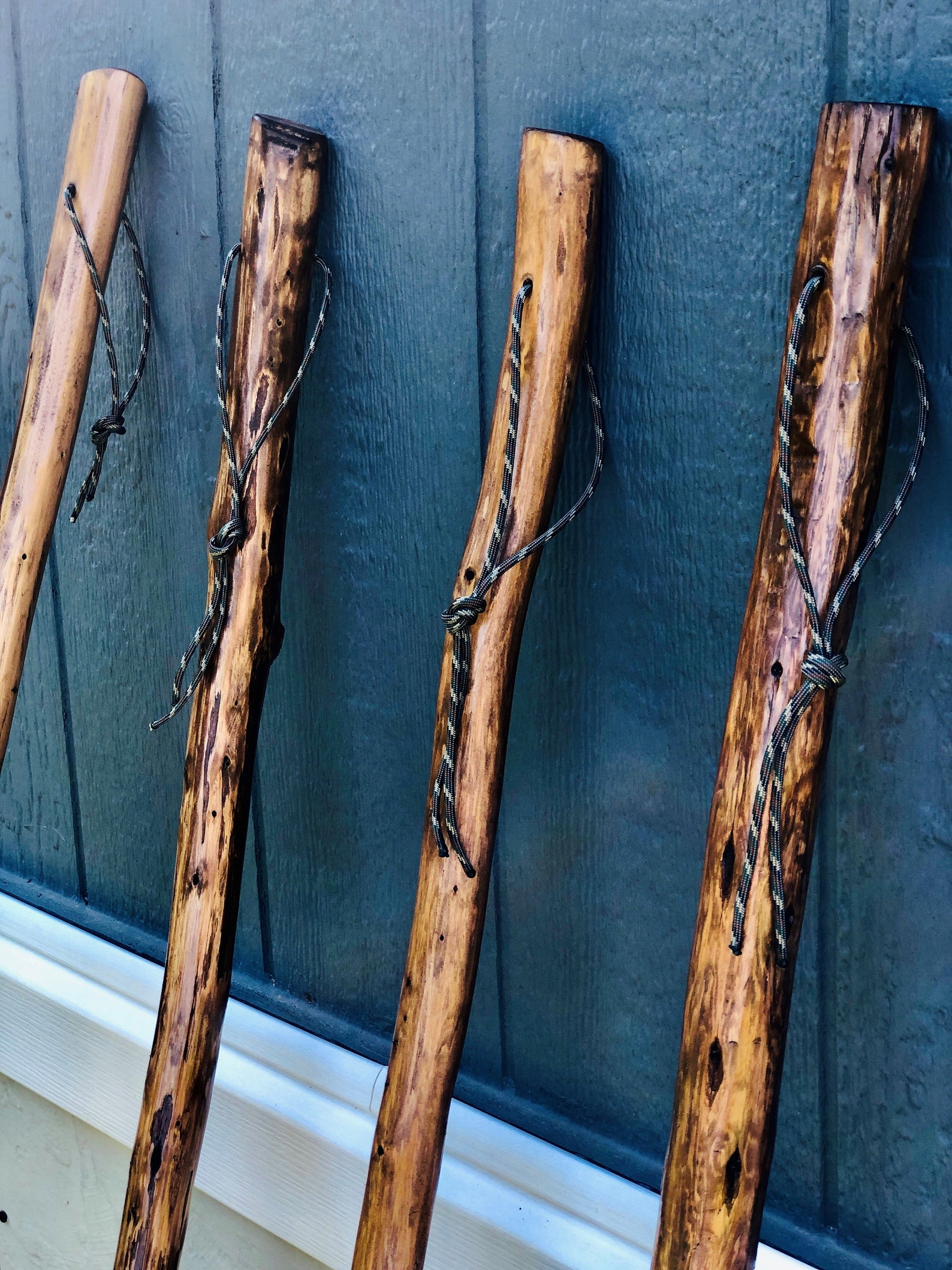 Cedar Walking Stick Hiking Staff Wood Cane stained and sealed Etsy