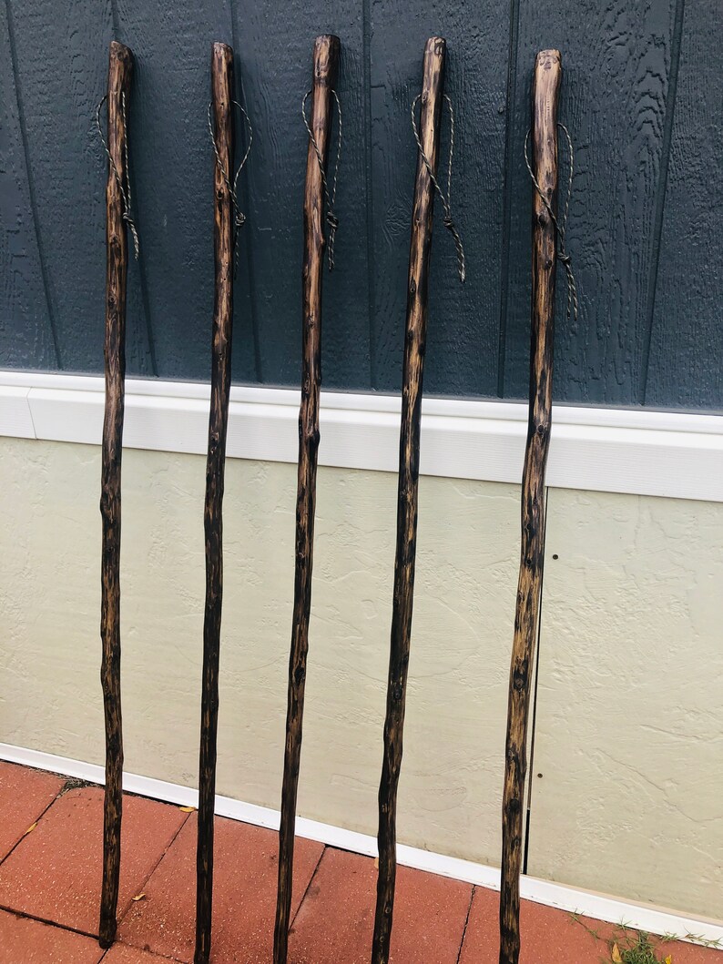 Cedar Walking Stick Hiking Staff Wood Cane stained and sealed Etsy