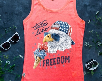 Tastes Like Freedom PNG, Fourth of July, Independence Day, 4th, America Patriotic Bald Eagle Funny, PNG digital design, sublimation