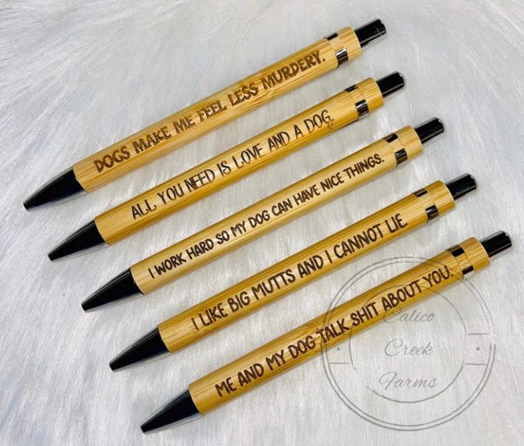 Custom Laser Engraved Wooden Bamboo Pen, 2 REFILLS INCLUDED! Wedding ...
