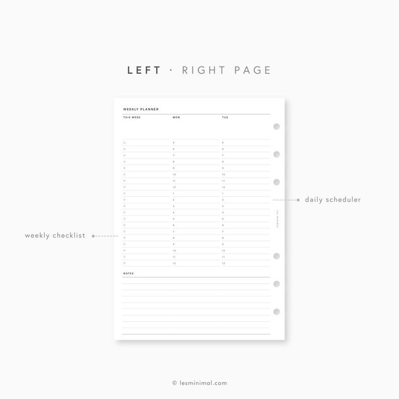 A5 Weekly Schedule Printable Weekday Hourly Planner Inserts | Etsy